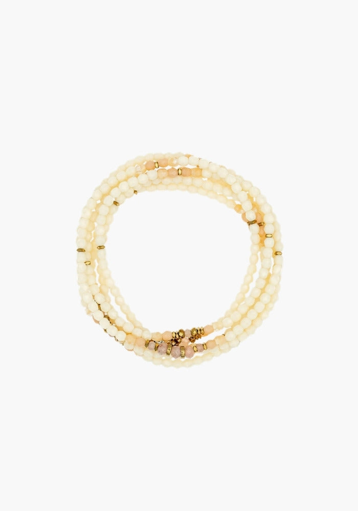 Bracelet 6 Tours Ou Sautoir Glinda Vanille - Têtes Blondes