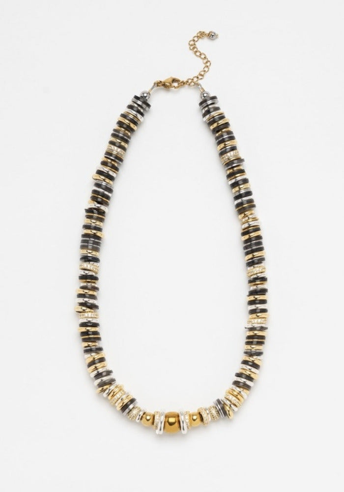 Collier Twist Rondelle Noir - Sigal