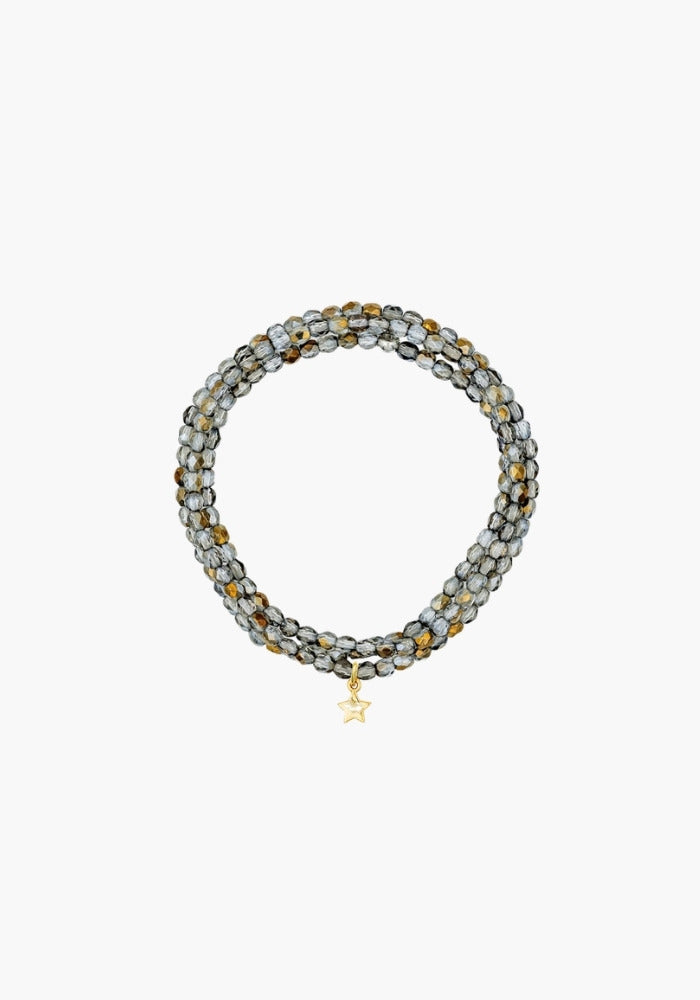 Bracelet 3 Tours Ou Collier Cristal pendentif Étoile doré - Têtes Blondes