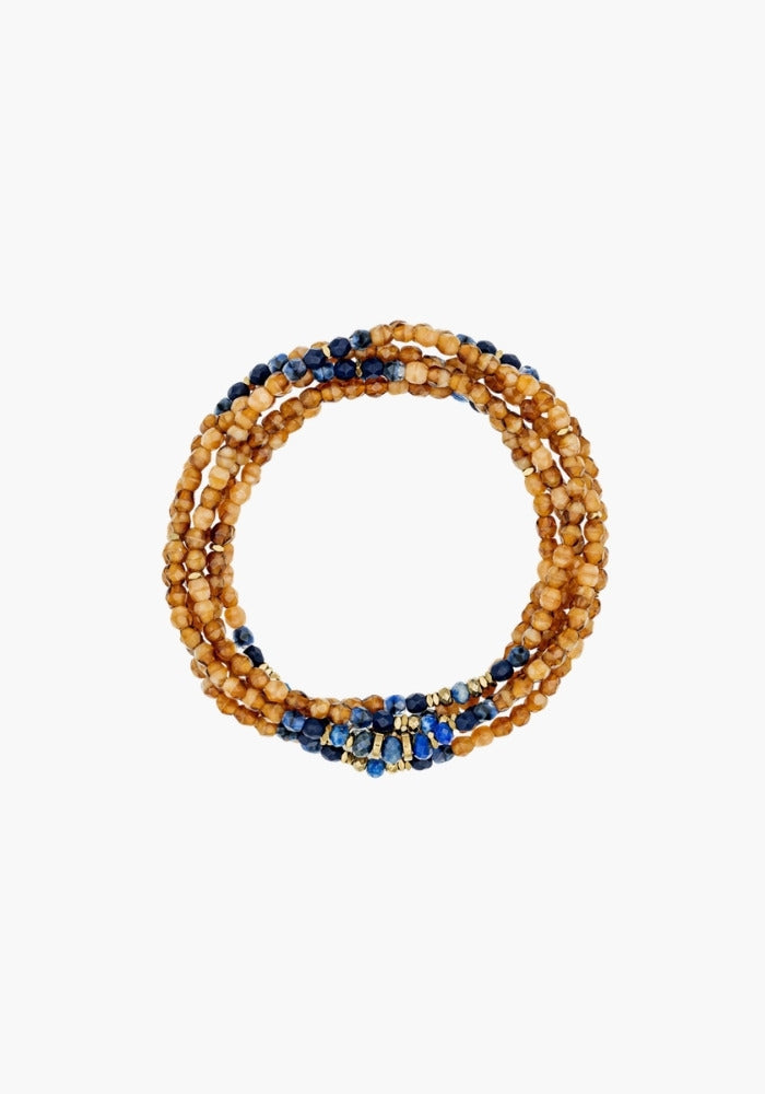Bracelet 6 Tours Ou Sautoir Glinda Caramel - Têtes Blondes