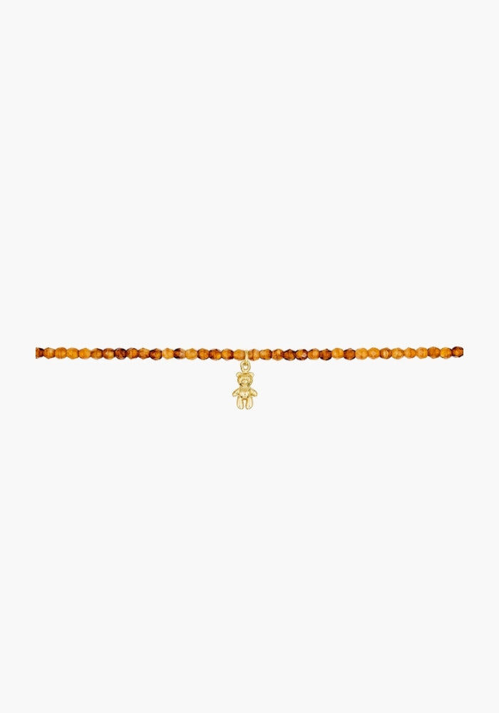 Bracelet 3 Tours Ou Collier Caramel pendentif Doudou doré - Têtes Blondes