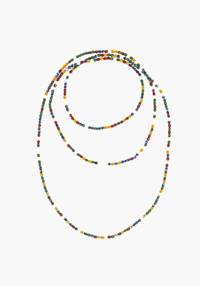 Détail perles multicolores et hématite Séville - Têtes Blondes