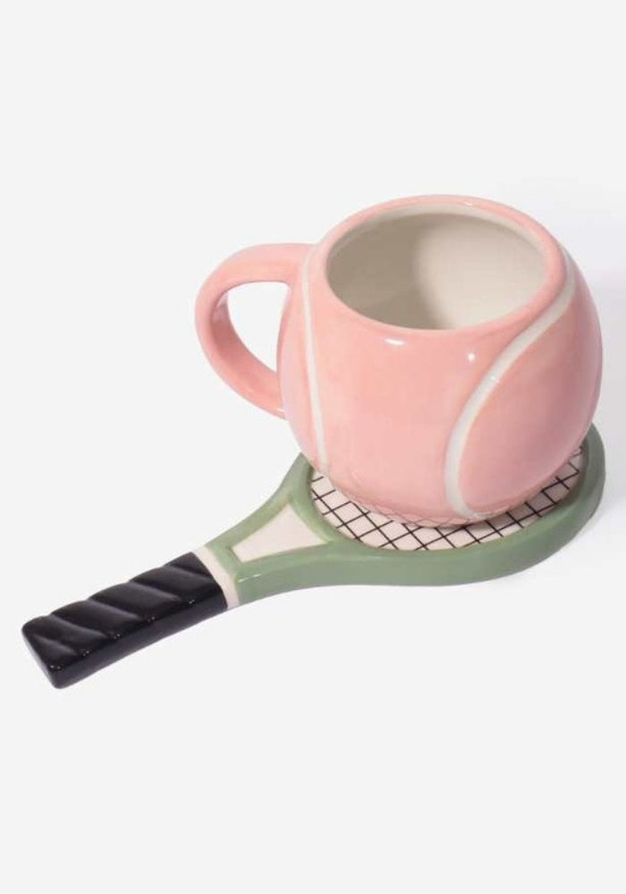 Tasse et soucoupe Tennis, tasse balle rose et soucoupe raquette - L'Expressionist
