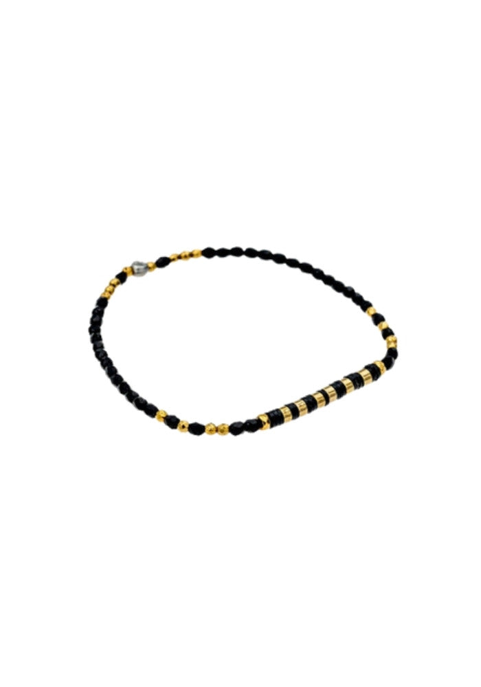 Détail des perles du bracelet Aline 1 Noir - Têtes Blondes
