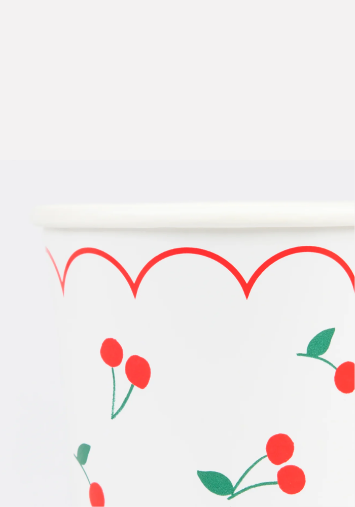 Lot de 8 Gobelets Motifs Cerise - Meri Meri