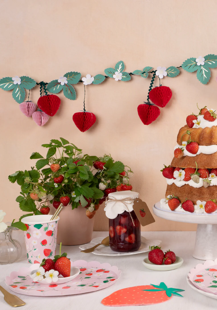 Lot de 8 Gobelets Motifs Fraise - Meri Meri