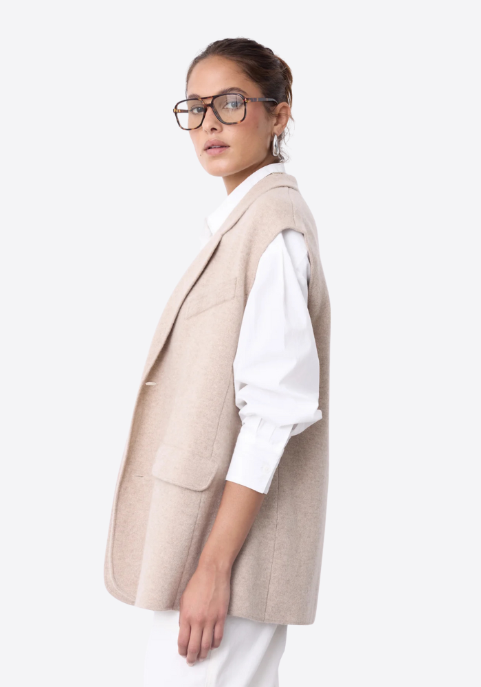 Veste De Tailleur Sans Manche Nyx Sand - Notshy