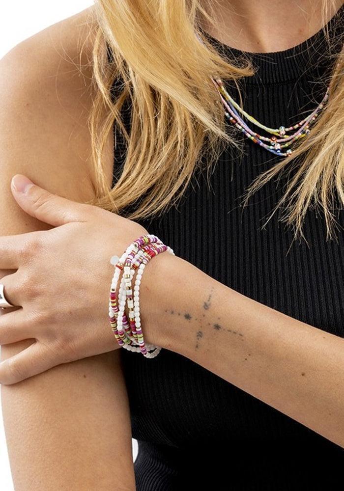 Bracelet 6 Tours Roma Néon Blanc - Têtes Blondes