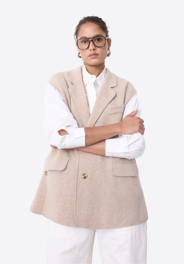 Veste De Tailleur Sans Manche Nyx Sand - Notshy
