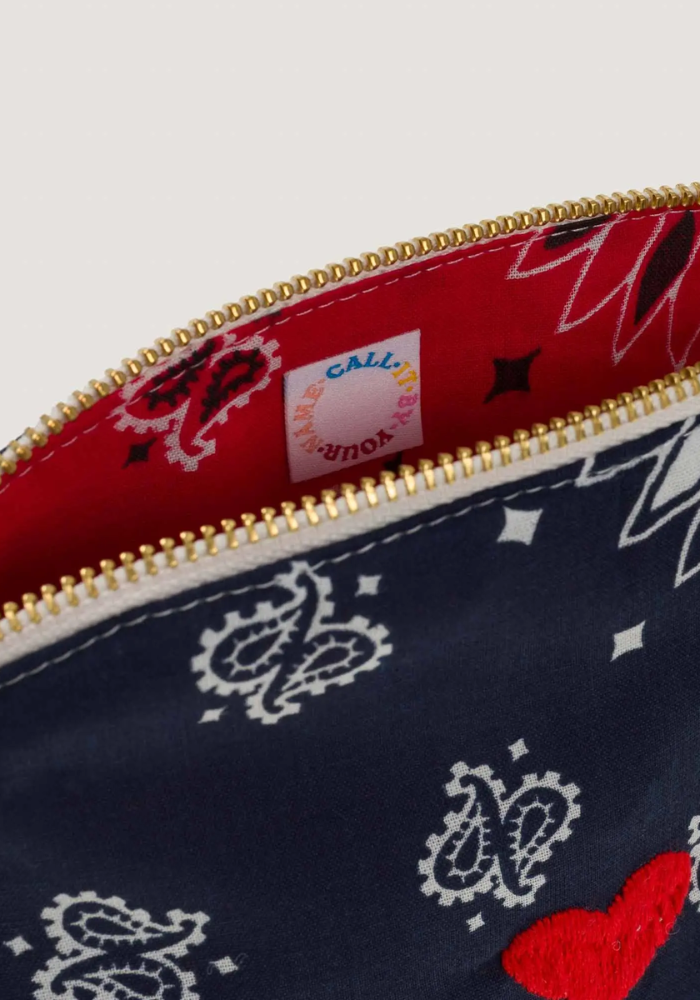 Trousse De Toilette Vanity Small Coeur Navy Real Red - Call It By Your Name