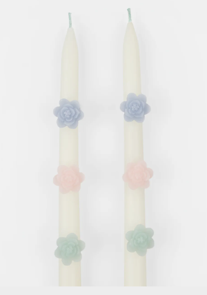 Lot De 2 Bougies Cierges Fleurs Pastel - Meri Meri
