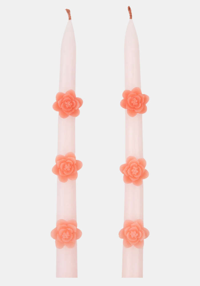 Lot De 2 Bougies Cierges Fleurs Roses - Meri Meri