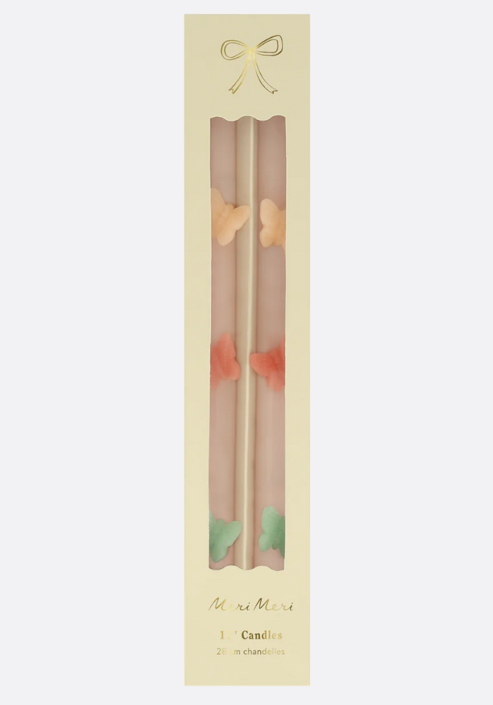 Juego de 2 velas cónicas con forma de mariposa