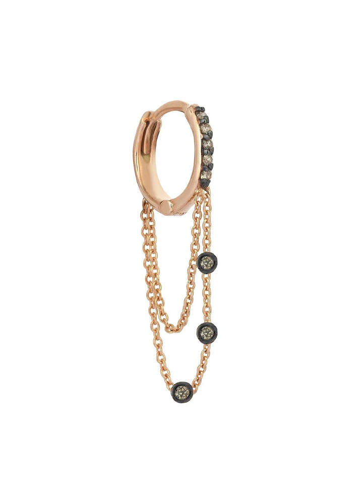 Aro colgante Antoinette con diamantes color champán criollo