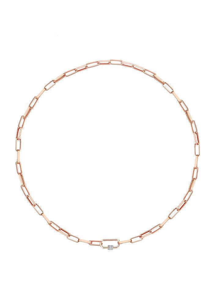 Collier Rectangle Chain Diamant Blanc - Kismet