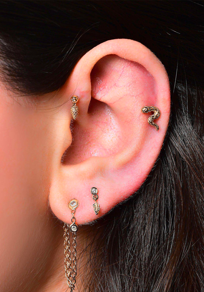 Piercing Textured Snake - Kismet By Milka