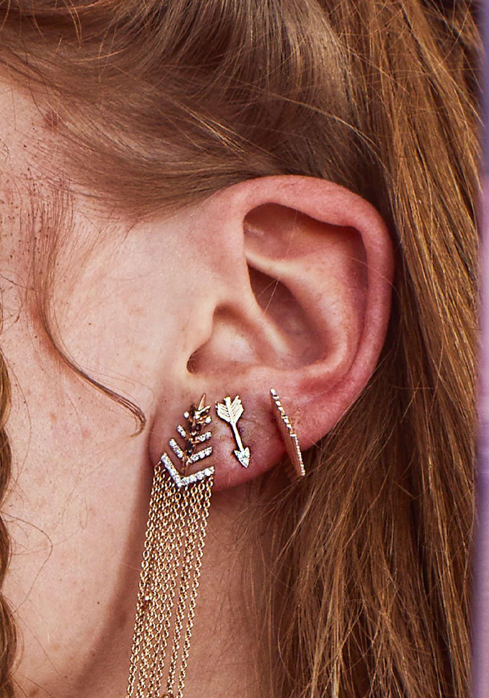 Boucle D'Oreille Midi Arrow Diamants Blancs - Kismet By Milka
