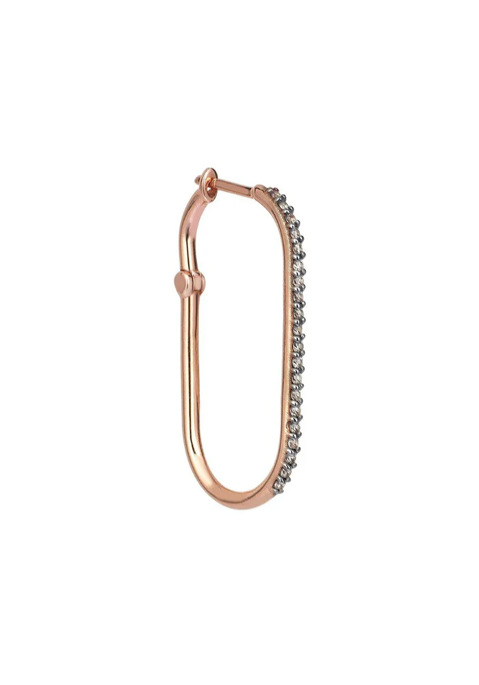 Boucle D'oreille Equality Pave En Diamant Champagne - Kismet