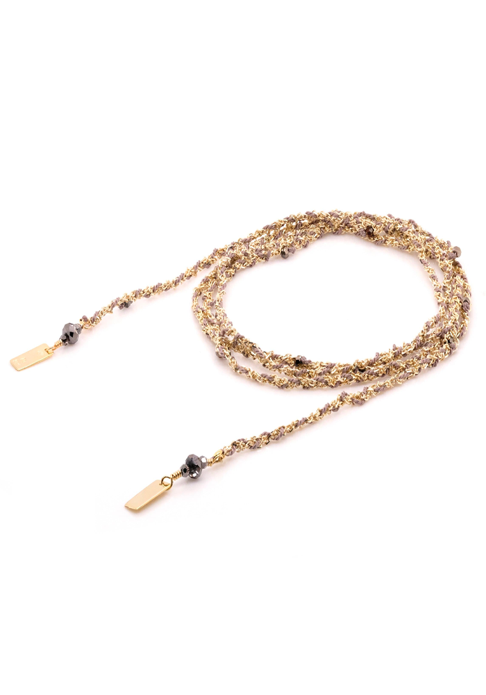 Collier Tressé Doré Et Gris - Marie-Laure Chamorel