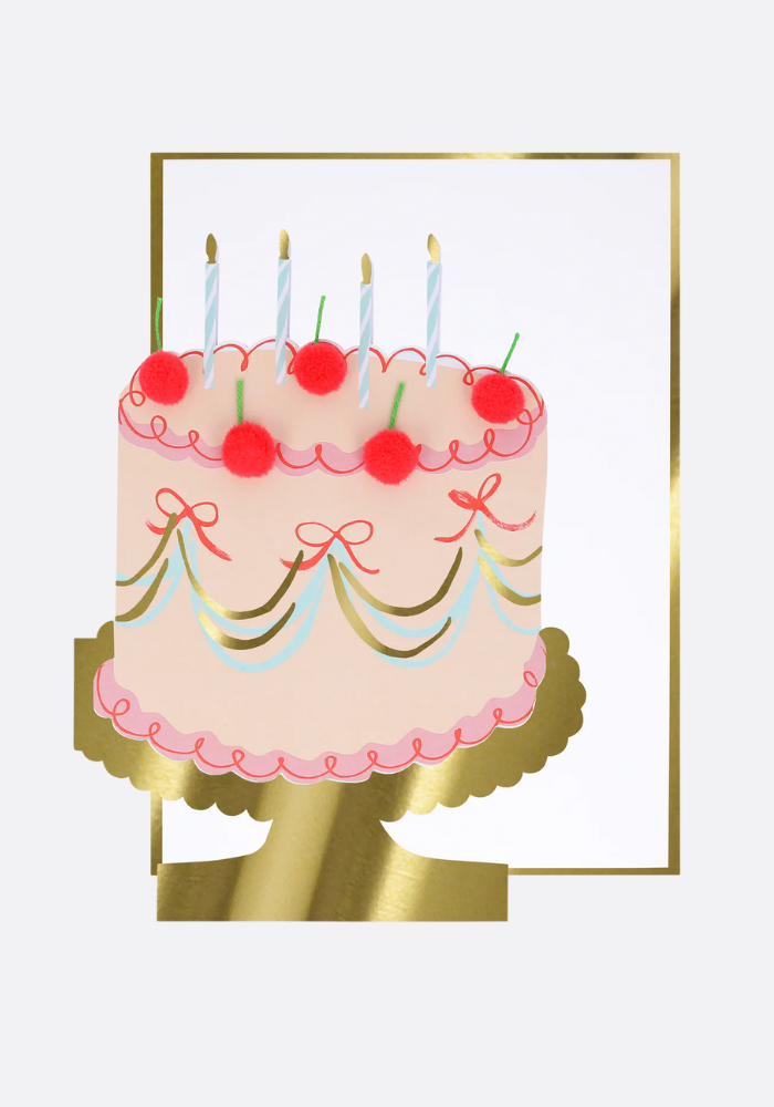 Carte Anniversaire En Gâteau Avec Pompons - Meri Meri