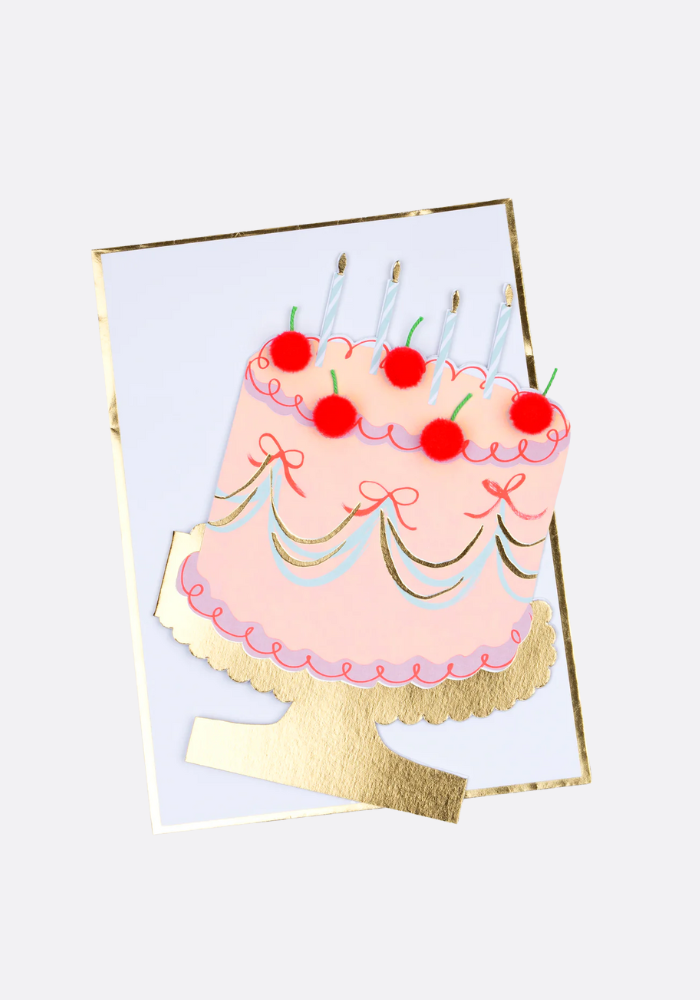 Carte Anniversaire En Gâteau Avec Pompons - Meri Meri