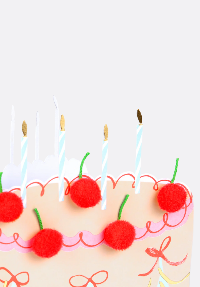 Carte Anniversaire En Gâteau Avec Pompons - Meri Meri