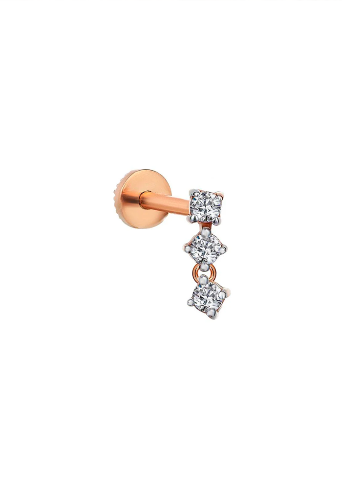 Piercing Spring Dangling Diamants Blancs - Kismet By Milka