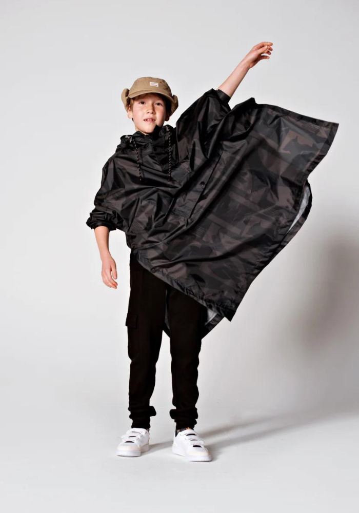 Poncho De Pluie Enfant Back to Black - Rainkiss
