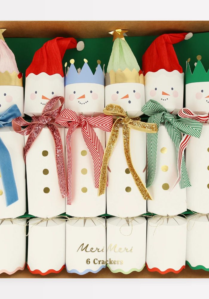 6 Crackers Bonhommes De Neige - Meri Meri