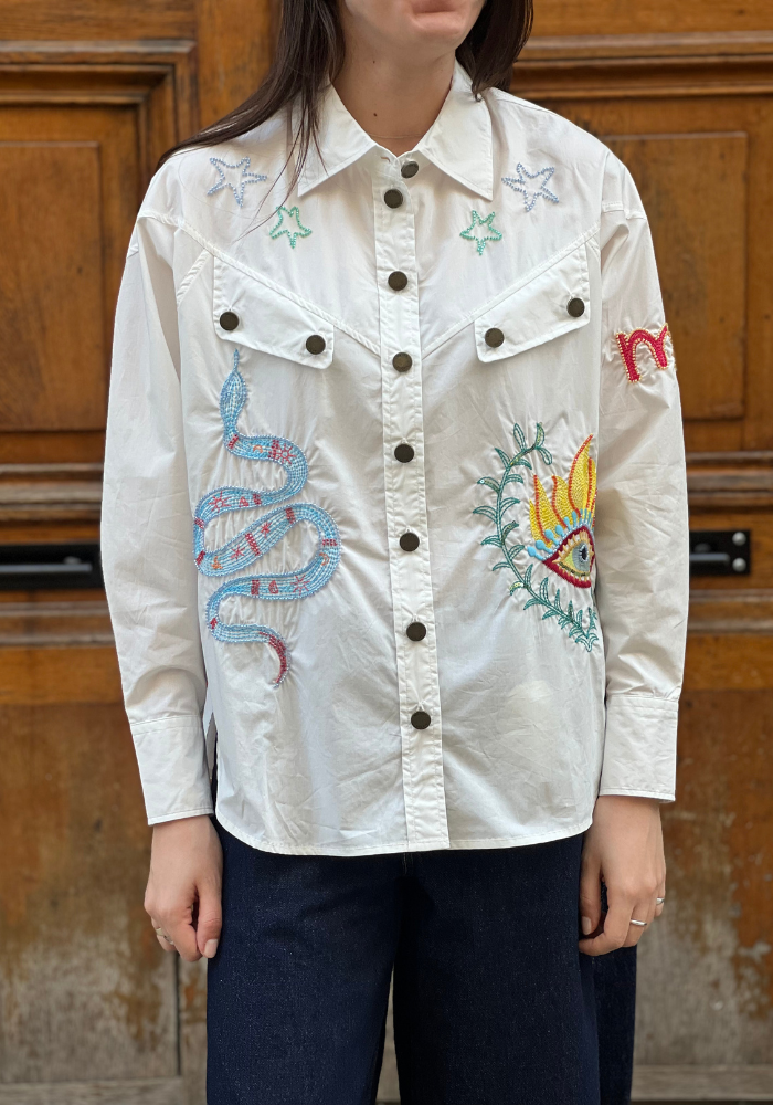 Chemise Denim Adelyn Emb Blanche - Me369