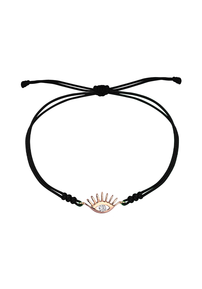 Bracelet Evil Eye Cord Noir - Kismet By Milka