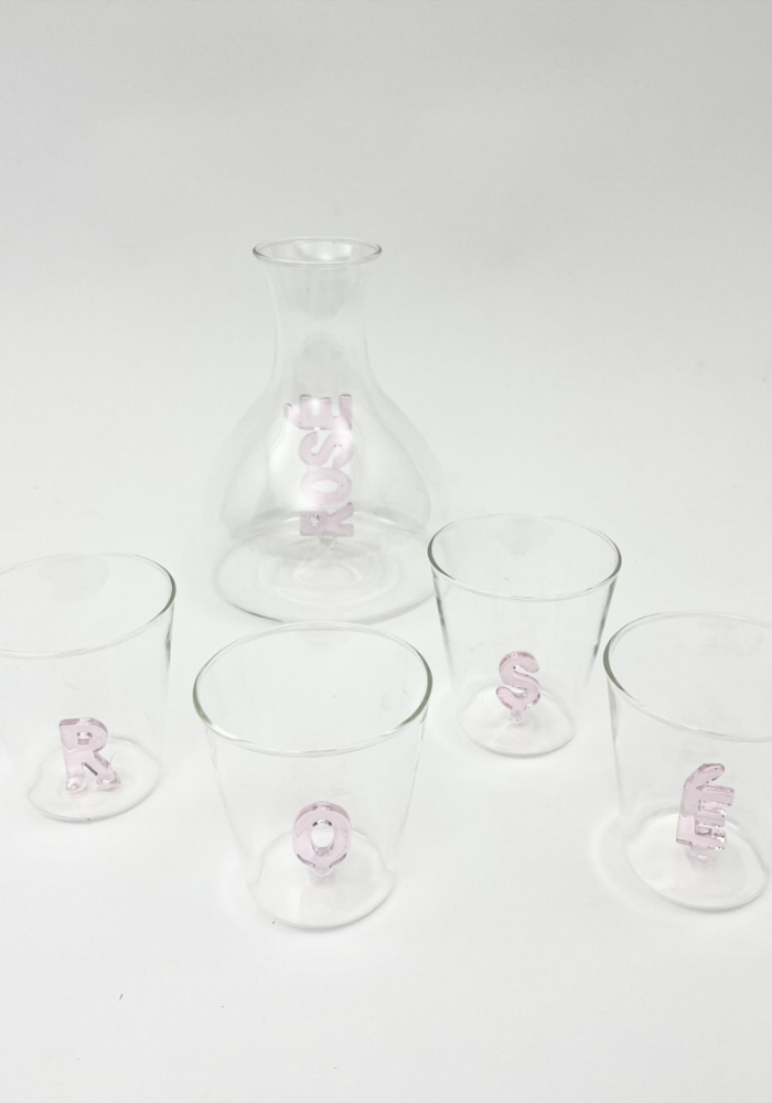 Set De 4 Verres En Verre Rose - Bazar De Luxe