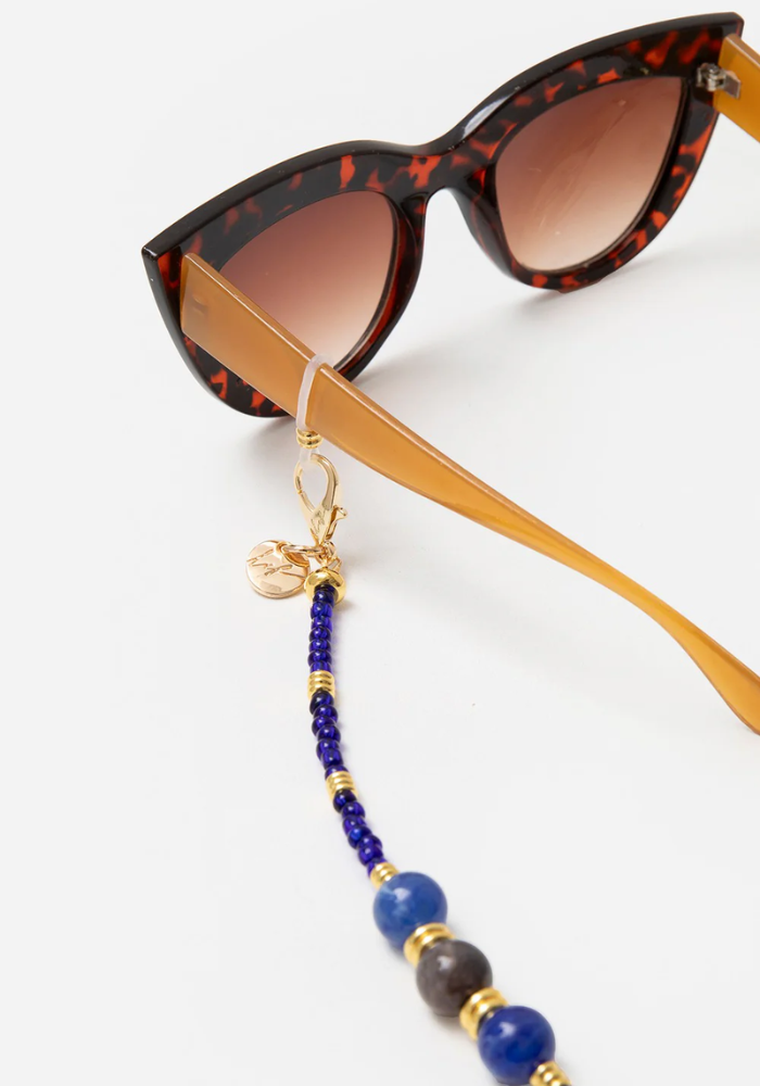Chaîne De Lunettes Iris Perles Bleues - La Coque Française