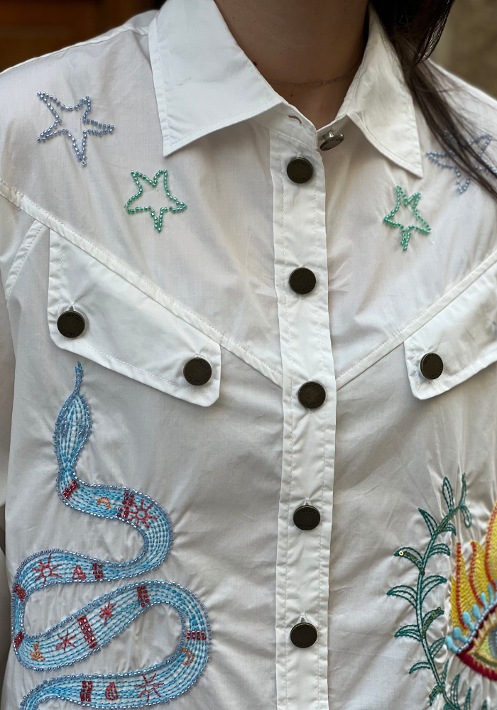 Chemise Denim Adelyn Emb Blanche - Me369