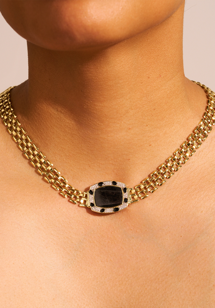 Collier Ranee Onyx Texturée - Be Maad
