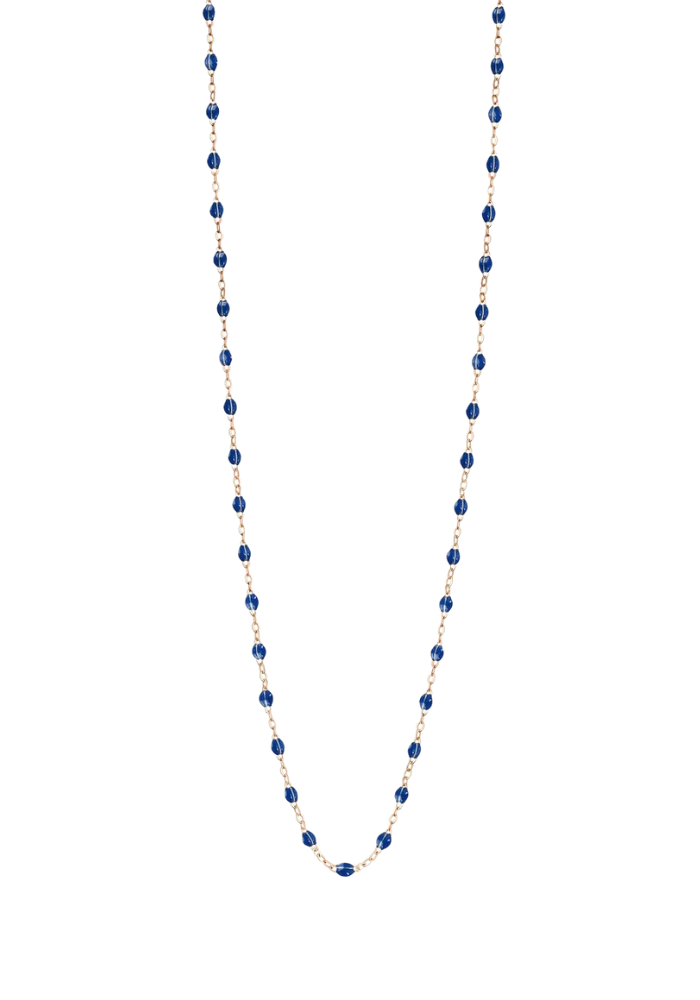 Sautoir Classique Gigi Or Rose Et Résines Prusse 60cm - Gigi Clozeau