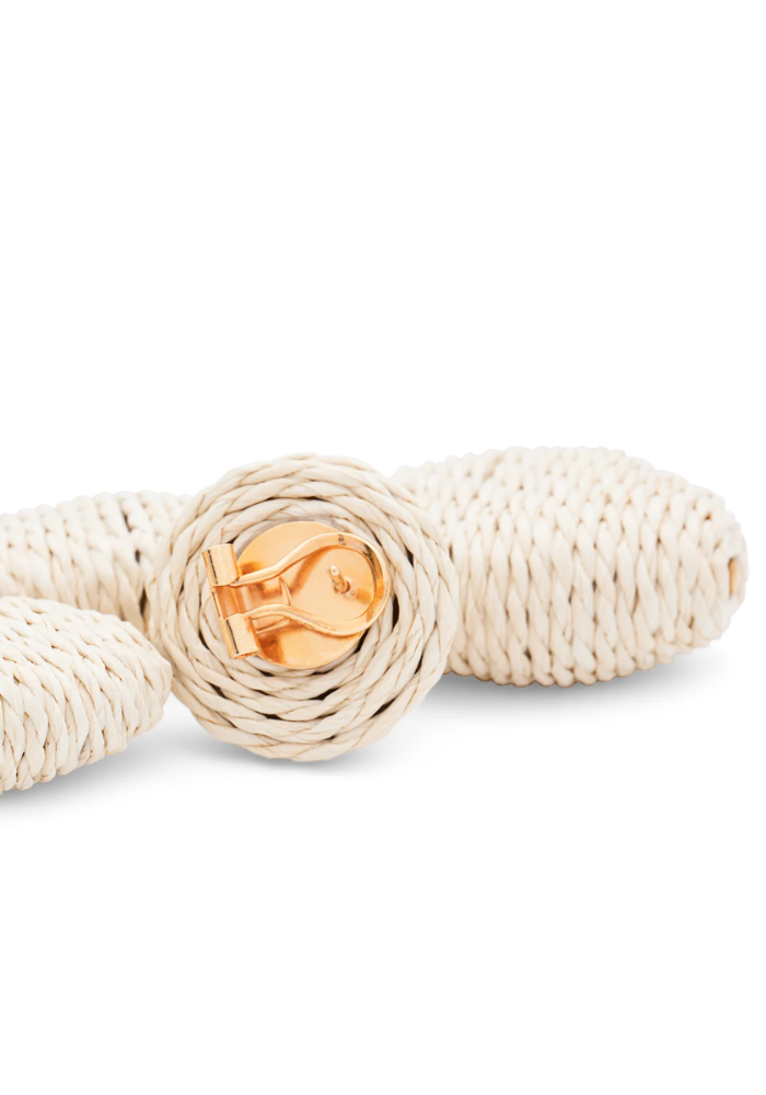 Boucles D'Oreille Raffia Oval Sand - Vanessa Baroni