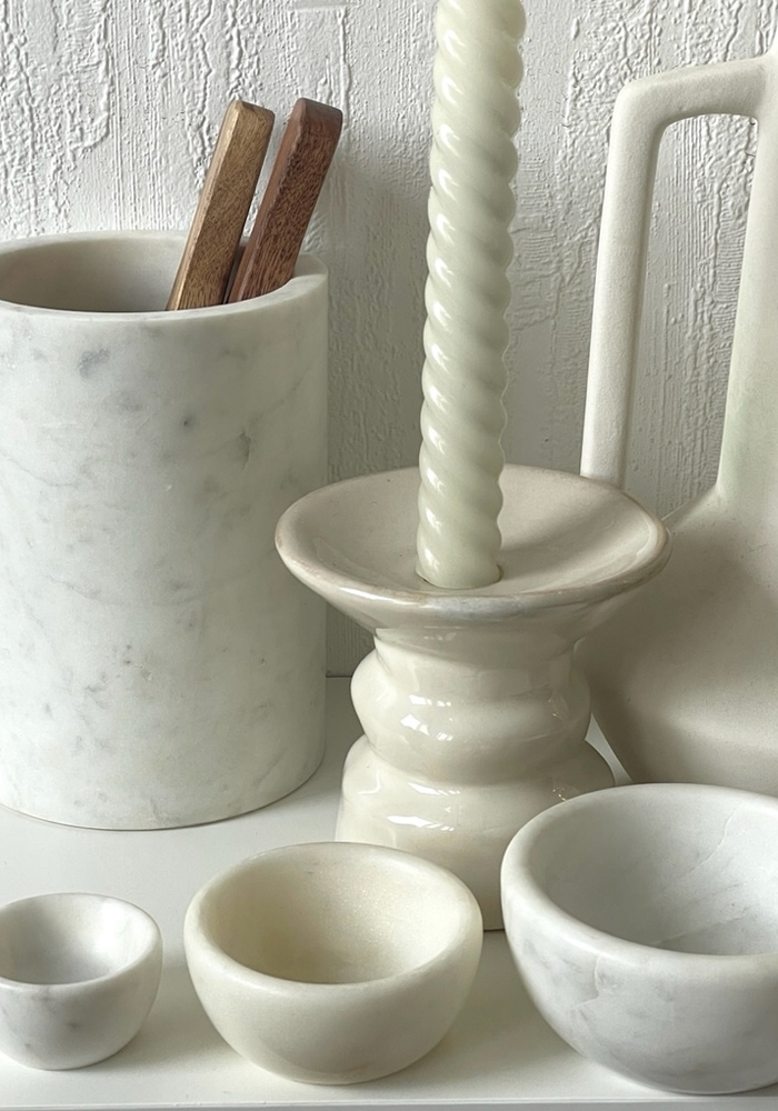 Set De 3 Mini Coupelles En Marbre Blanc - Blush Sélection Décoration