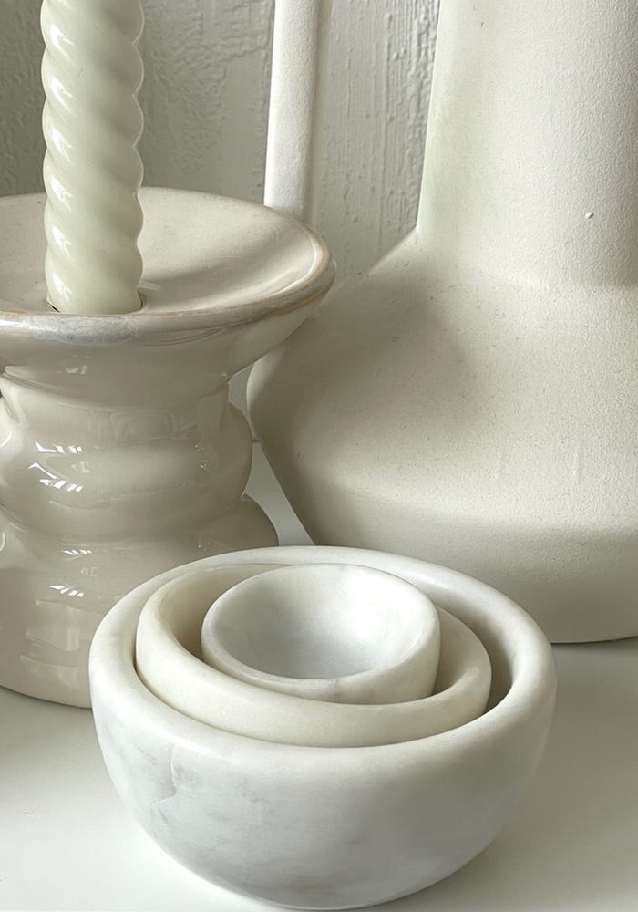 Set De 3 Mini Coupelles En Marbre Blanc - Blush Sélection Décoration