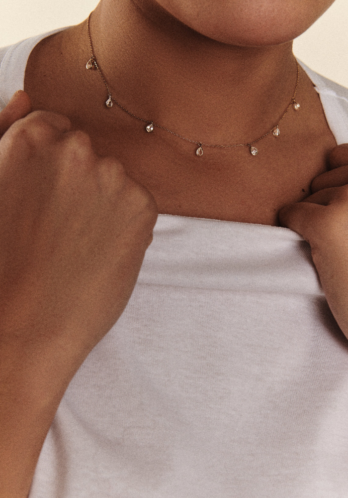 Collier Palerme Saphir Blanc - Pascale Monvoisin