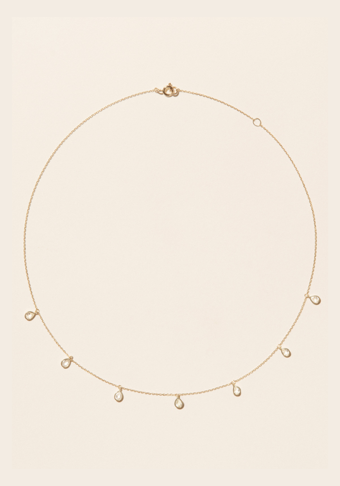 Collier Palerme Saphir Blanc - Pascale Monvoisin