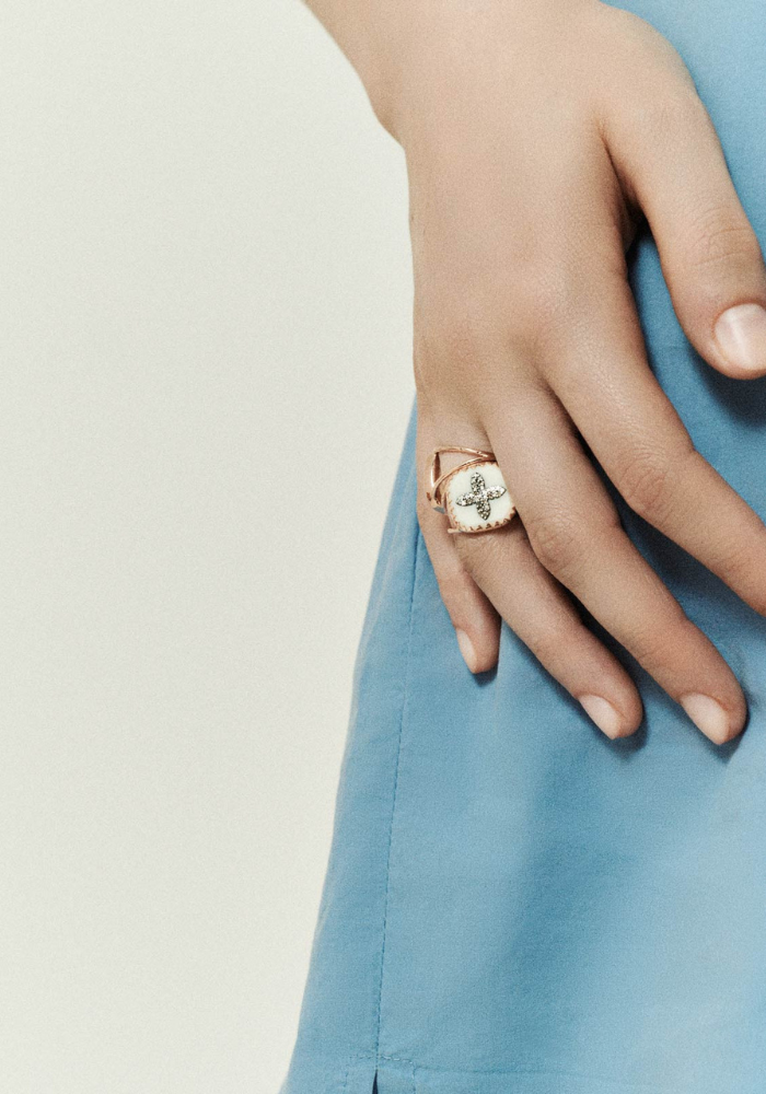 Bague Bowie N°2 Blanc Diamant - Pascale Monvoisin