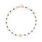 Bracelet Puce Diamants Or Rose Et Résine Noir 17cm