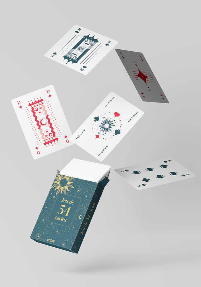 Jeu De 54 Cartes Motifs Cosmiques - Blush