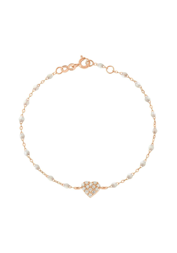 Bracelet In Love Diamant Or Rose Et Résine Opale 17cm - Gigi Clozeau