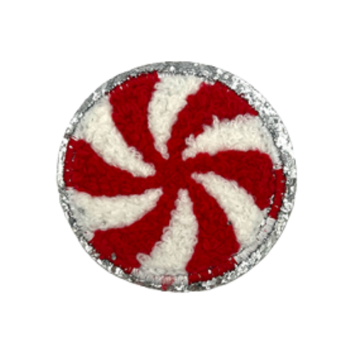 Red and White Round Iron-on Sticker