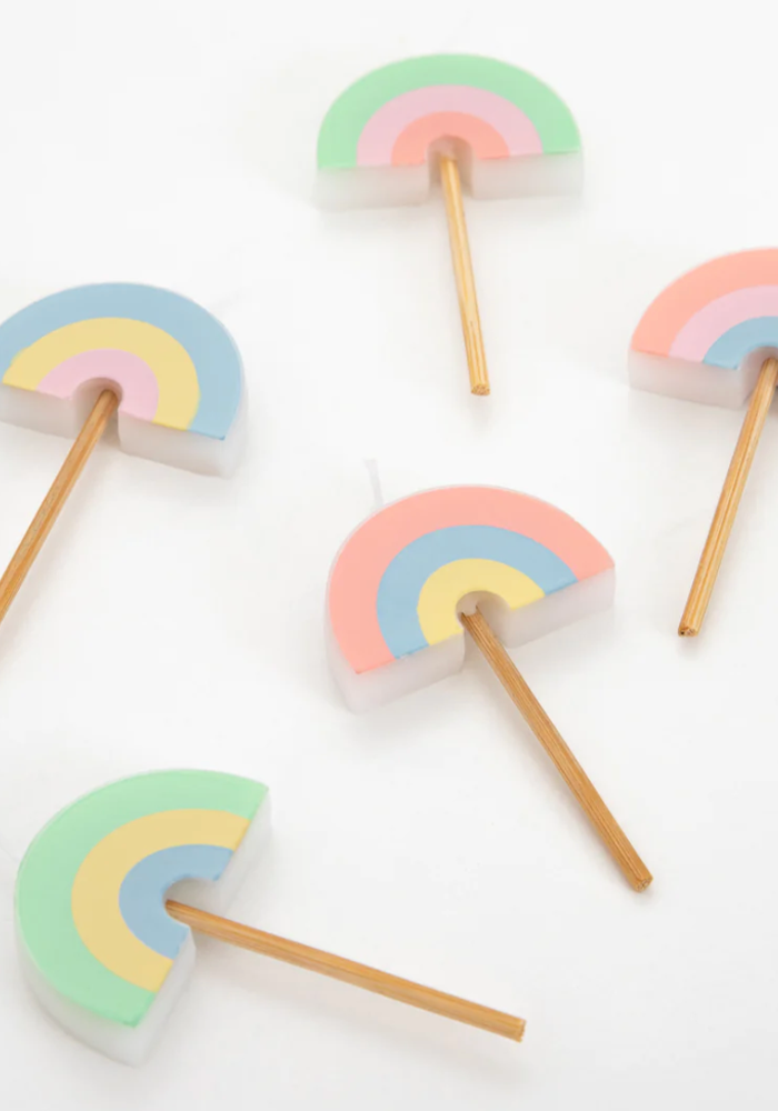 Boite De 5 Bougies Arc En Ciel Pastels - Meri Meri