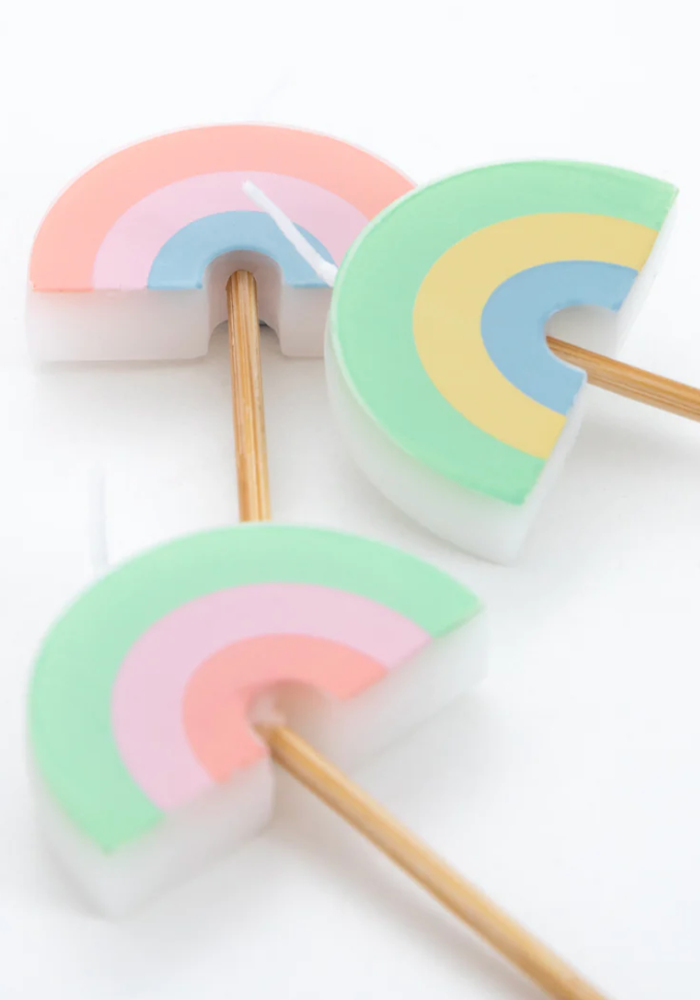 Boite De 5 Bougies Arc En Ciel Pastels - Meri Meri