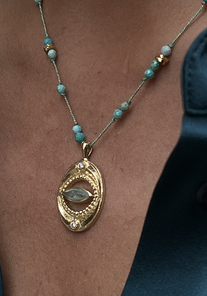 Sautoir Isis Turquoises Et Quartz - Hanka Ïn