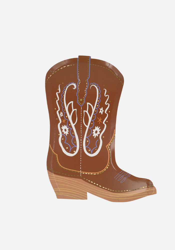 Lot de 8 Assiettes Papier Bottes De Cowboys - Meri Meri